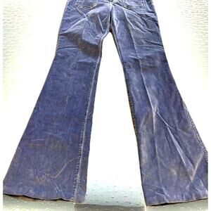 Y2k 2000s Velvet Flare Pants Guess Jeans Dusty Blue Gray Juniors Bareback Sz 28